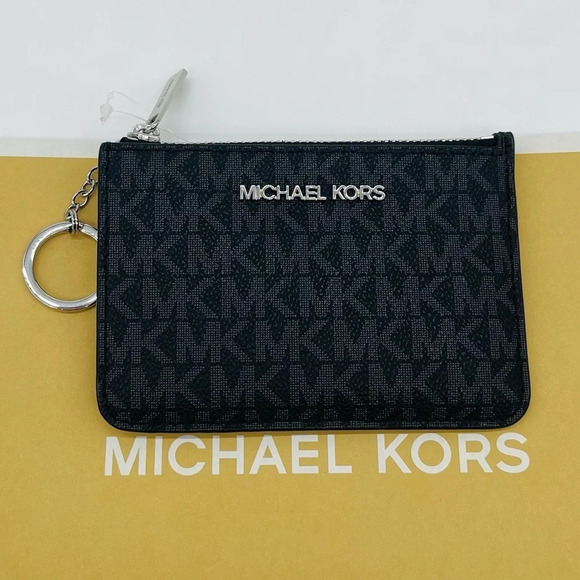 Michael Kors Small TZ Coinpouch wID Black - Picture 2 of 7